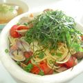 まりち♪'s cooksnap of when they made あさり♪トマトの大葉たっぷり乗せパスタ♪.