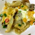 peanutsful's cooksnap of when they made ☆キャベツとキノコのほっこり春色卵とじ☆.