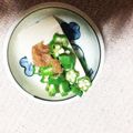 もえ0525's cooksnap of when they made ＊オクラと梅干の冷奴＊.
