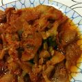 あぃあぃ22's cooksnap of when they made 旨辛☆鶏皮のコチュジャン炒め.