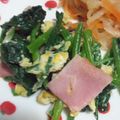 ニムニム２６'s cooksnap of when they made ★ほうれん草とﾍﾞｰｺﾝのﾏﾖ玉子炒め★.