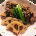 chi____ee's cooksnap of when they made 牛肉とレンコンの甘辛煮.