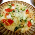 フィーノ緑虫's cooksnap of when they made ミニトマトとオクラの長芋もんじゃ焼き.