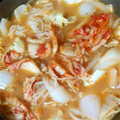 なんもも's cooksnap of when they made 玉ねぎとサバ缶の韓国風キムチ煮.