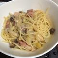 M321Y's cooksnap of when they made クリームスパゲッティ☆カルボナーラ美味☆.