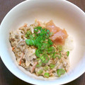 olive11's cooksnap of when they made 洋風（？）Ψ食♡　カニかま納豆.