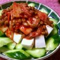 ゆざく's cooksnap of when they made 簡単☆キムチ納豆冷奴のきゅうりサラダ.