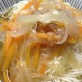 riho0042's cooksnap of when they made 油揚げとにんじん♡♥あったかにゅう麺.