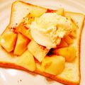 maa022's cooksnap of when they made 食パンアレンジ・リンゴ＆シナモン＆アイス.