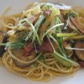 ぽんつ♪'s cooksnap of when they made 水菜とベーコンの和風スパゲッティ.