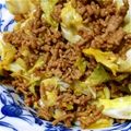 ｺﾛﾆｬﾝ's cooksnap of when they made 材料3つ！簡単！キャベツと挽肉の醤油炒め.