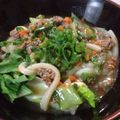 Yooboo's cooksnap of when they made あったか 挽き肉うどん.
