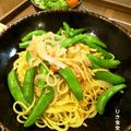 りき食堂's cooksnap of when they made 春！桜えびとスナップえんどうのパスタ.