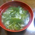 ナウちゃん's cooksnap of when they made 大根葉と大根の味噌汁☆ごま油風味.