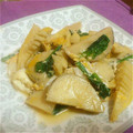 二階のあこ's cooksnap of when they made たけのことほうれん草の卵とじ.