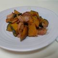 Lalael's cooksnap of when they made かぼちゃとベーコンのにんにく炒め.