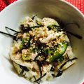 MKcharge's cooksnap of when they made 鶏ササミとキュウリと大葉の梅さっぱり丼.