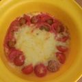 ムカリ's cooksnap of when they made レンジで簡単＊トマトグラタン風.