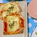 みゆwaco 's cooksnap of when they made シューマイの皮でミニピザ.