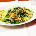 erikom1215's cooksnap of when they made 納豆ベーコンほうれん草和風バターサラスパ.