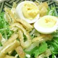 wancorosuke's cooksnap of when they made 水菜と大根のサラダ　焼き油揚げのせ.