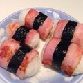 菜の花かあちゃん's cooksnap of when they made ひと口サイズのベーコン巻き焼きおにぎり.