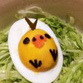 台所婆's cooksnap of when they made ゆで卵deキイロイトリ♪キャラ弁のおかず.