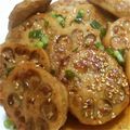 akko。's cooksnap of when they made 蓮根はさみ焼き☆甘酢だれ.