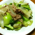 サンデークッキング's cooksnap of when they made ちんげん菜と豚肉の炒め物.