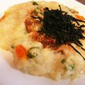 ちみーえ's cooksnap of when they made ミニトマトとオクラの長芋もんじゃ焼き.