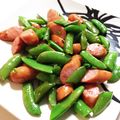 foglia5655's cooksnap of when they made スナップエンドウとウインナーの炒め物♪.