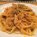 フロスティーニ's cooksnap of when they made やみつき！豚キムクリームパスタ.