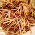 ナナヲ。's cooksnap of when they made 豚ひき肉ともやし炒め.