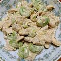 hayworth's cooksnap of when they made そらまめと茹で鶏のサラダ.