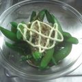 megu238's cooksnap of when they made スナップエンドウのおかかマヨポン.
