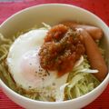 あいもも★'s cooksnap of when they made 手軽に朝食♪ソースが決め手！目玉焼き丼♪.