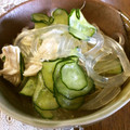 ももんじゃー's cooksnap of when they made 簡単♪鶏胸肉と胡瓜くずきりの酢の物.