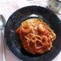 ゆーぽん181's cooksnap of when they made *濃厚な海老のトマトクリームパスタ*.