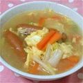 くみちょ～～'s cooksnap of when they made 白菜と人参の卵とじスープ.