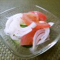 kemeta's cooksnap of when they made バジルが香るトマトと新玉のマリネサラダ.