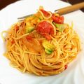 eringo926's cooksnap of when they made 20分! 簡単トマトとアボカドのパスタ.