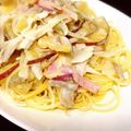 まよっちきっちん's cooksnap of when they made ごぼうとさつまいものクリームパスタ.