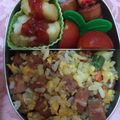 おやぶんこぶん's cooksnap of when they made SPAMがゴロうま♪チャーハン弁当.