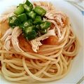 3yu93's cooksnap of when they made オクラとささみの冷製パスタ.
