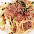 よこもす's cooksnap of when they made 時短＆おいしい！ニラ入り焼きうどん.