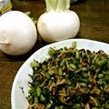 kaeかえちゃん's cooksnap of when they made ごはんのお供に☆かぶの葉とシラス炒め.