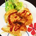 tomo．tomo's cooksnap of when they made 【簡単！】餃子の皮で鶏ムネ肉のチーズ揚げ.