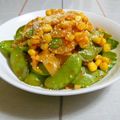nasubeam's cooksnap of when they made 絹さやとハムのケチャップ炒め.