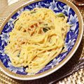 yoshi☆27's cooksnap of when they made 牛乳でとろりと濃厚カルボナーラ♡.