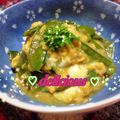 kumi4852's cooksnap of when they made 手早く簡単！きぬさやの半熟卵とじ.